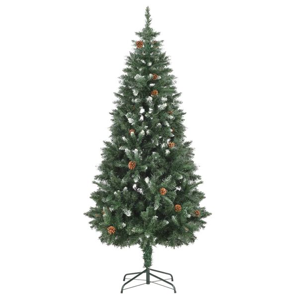 vidaXL Artificial Pre-lit Christmas Tree with Pine Cones 180 cm