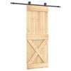 vidaXL Sliding Door 80 x 210 cm Solid Pine Wood (Untreated)
