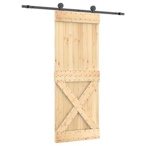 vidaXL Sliding Door 80 x 210 cm Solid Pine Wood (Untreated)
