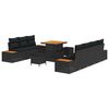 vidaXL Garden Sofa Set 10 pcs 9-Seater Black Poly rattan