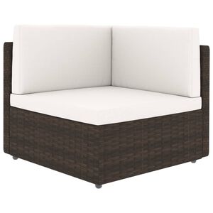 vidaXL Sectional Corner Sofa Poly Rattan Brown
