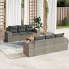vidaXL 7 Piece Garden Sofa Set with Cushions Grey Poly Rattan