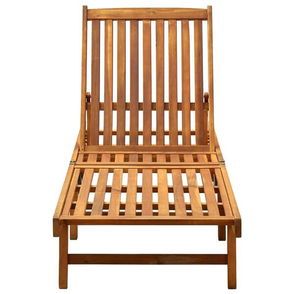 vidaXL Garden Sun Lounger with Cushion Solid Acacia Wood