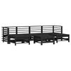 vidaXL 7 Piece Garden Lounge Set with Cushions Black Solid Wood