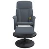 vidaXL Massage Recliner Chair with Footstool Dark Grey Velvet