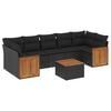 vidaXL 8 Piece Garden Sofa Set with Cushions Black Poly Rattan