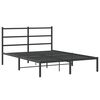 vidaXL Metal Bed Frame without Mattress with Headboard Black 135x190cm