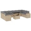 vidaXL 11 Piece Garden Sofa Set with Cushions Beige Poly Rattan