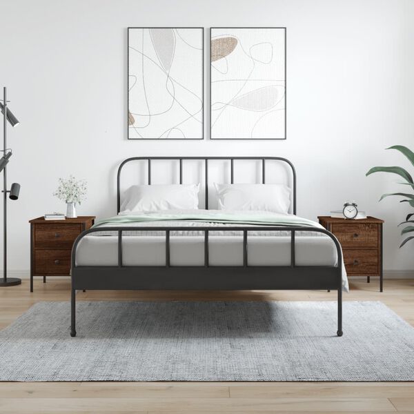 vidaXL Bedside Cabinets 2 pcs Brown Oak 40x42x50 cm Engineered Wood