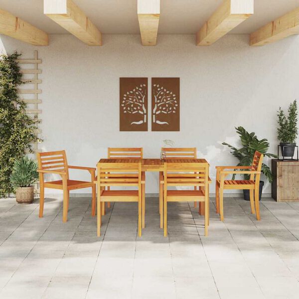 vidaXL Garden Dining Set 7 pcs Brown Solid acacia wood