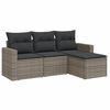 vidaXL 4 Piece Garden Sofa Set with Cushions Grey Poly Rattan
