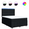 vidaXL Box Spring Bed with Mattress Black Queen Fabric