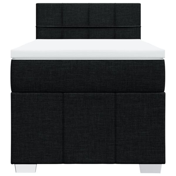 vidaXL Box Spring Bed with Mattress Black King Single Fabric