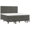vidaXL Box Spring Bed with Mattress Dark Grey 153x203 cm Queen Size Velvet