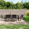 vidaXL 7 Piece Garden Dining Set with Cushions Poly Rattan and Steel