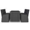 vidaXL 9 Piece Outdoor Dining Set with Cushions Poly Rattan Black