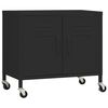 vidaXL Storage Cabinet | Black | Steel | Small | Lockable wheels