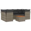 vidaXL 7 Piece Garden Sofa Set with Cushions Grey Poly Rattan