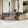 vidaXL 10 Piece Garden Sofa Set with Cushions Beige Poly Rattan