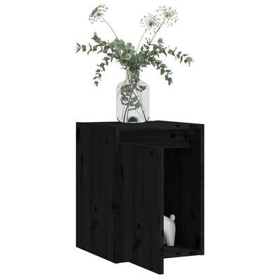 vidaXL Wall Cabinets 2 pcs Black 30x30x40 cm Solid Wood Pine