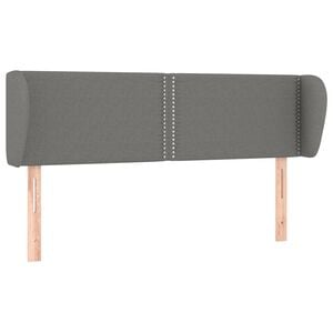 vidaXL Headboard with Ears Dark Grey 147x23x78/88 cm Fabric