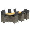vidaXL 9 Piece Garden Bistro Set with Cushions Grey Poly Rattan