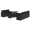 vidaXL Garden Sofa Set 10 pcs Black Poly Rattan
