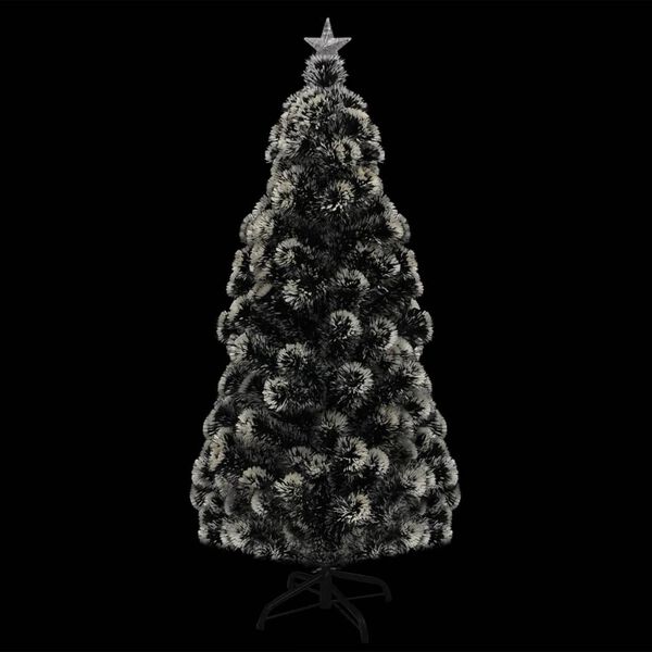 vidaXL Pre-lit Christmas Tree Green and White 180 cm Fibre Optic