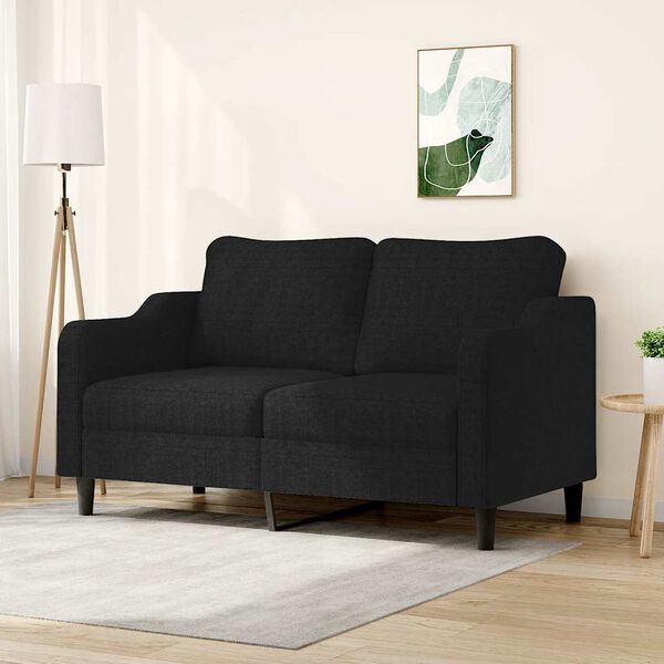 vidaXL 2-Seater Sofa Black 140 cm Fabric