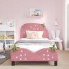 vidaXL Children's Bed Frame with Headboard Pink 90 x 190 cm Velvet