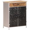 vidaXL Sideboard | Rough mango wood with silver powder-coated iron