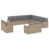 vidaXL 13 Piece Garden Sofa Set with Cushions Mix Beige Poly Rattan