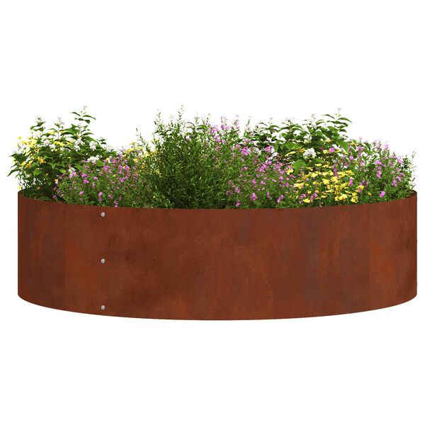 vidaXL Planter Ring 5 pcs Brown 80 x 80 x 20 cm Weathering Steel