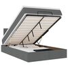 vidaXL Ottoman Bed with Mattress & LEDs Dark Grey King Single Fabric