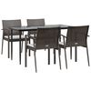vidaXL 5 Piece Garden Dining Set with Cushions Poly Rattan and Steel