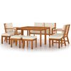 vidaXL 9 Piece Garden Dining Set with Cushions Solid Wood Acacia