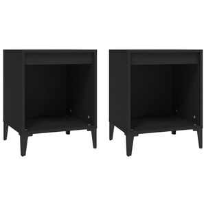 vidaXL Bedside Cabinets 2 pcs Black 40x35x50 cm