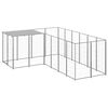 vidaXL Dog Kennel | Silver and Silver Grey | Powder-coated steel, polyethylene
