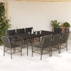 vidaXL 9 Piece Garden Dining Set with Cushions Grey Poly Rattan