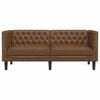 vidaXL Chesterfield Sofa 2-Seater Brown Faux Leather