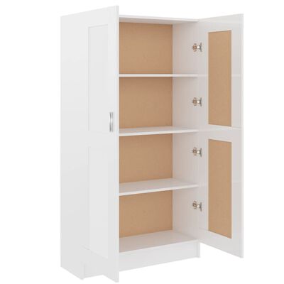 vidaXL Book Cabinet High Gloss White 82.5x30.5x150 cm Engineered Wood