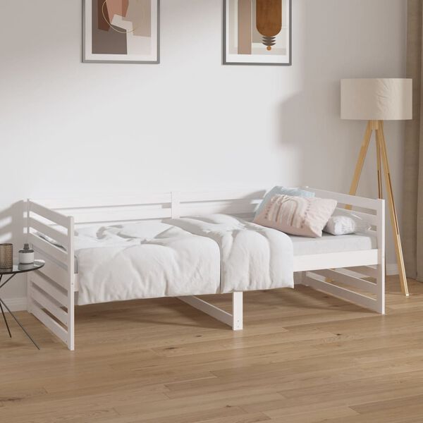 vidaXL Day Bed without Mattress White 90x190cm Solid Wood Pine
