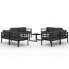 vidaXL 9 Piece Garden Lounge Set with Cushions Aluminium Anthracite