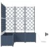vidaXL Garden Planter 3 pcs Grey 120 x 40 x 143 cm Steel