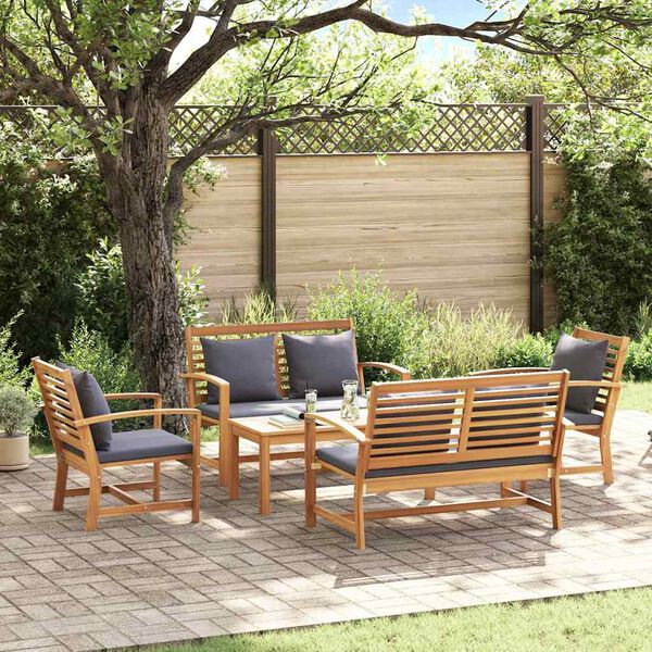 vidaXL Garden Sofa Set Natural Solid teak wood