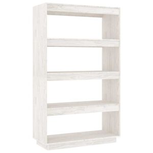 vidaXL Book Cabinet/Room Divider White 80x35x135 cm Solid Wood Pine