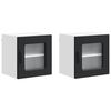 vidaXL Dishwasher Panel Kalmar 2 pcs Black Engineered Wood