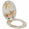 vidaXL WC Toilet Seats 2 pcs with Soft Close Lids MDF Starfish Design
