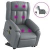 vidaXL Electric Stand up Massage Recliner Chair Grey Faux Leather