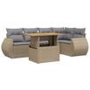 vidaXL 6 Piece Garden Sofa Set with Cushions Beige Poly Rattan